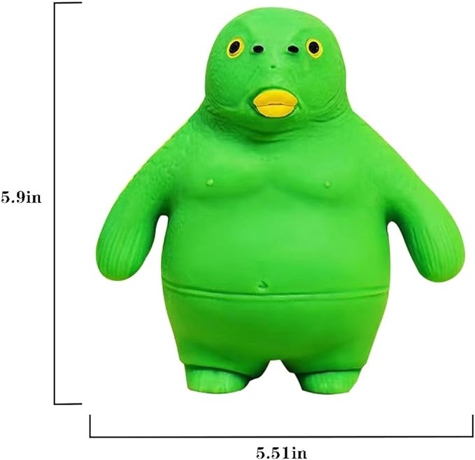 Squishy Sand Toys, Green Head Fish Toys, Stretch Stress Relief Toy, Novelty TikTok Squeeze Toys, Funny Memory Sand Sensory Stress Toy for Anxiety Women Men Kids (Small)