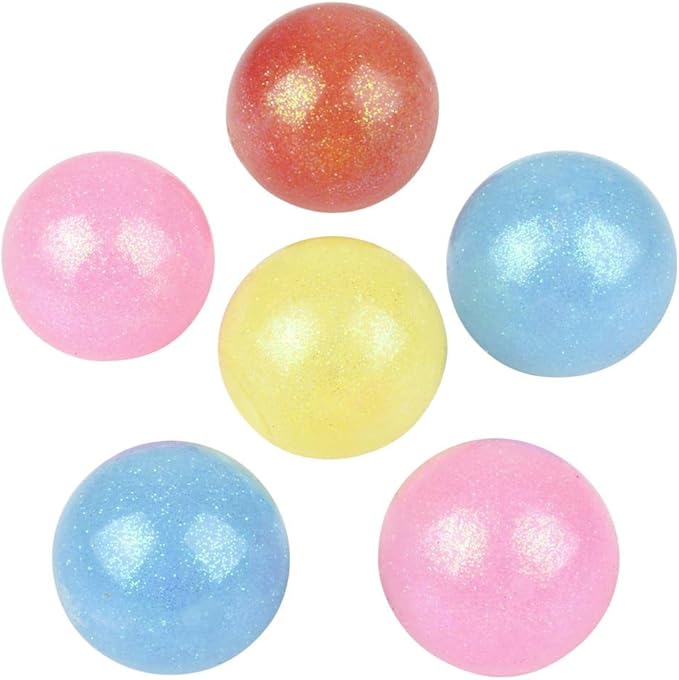 Rhode Island Novelty 1.6" Squish Sticky Glitter Orbs- 1 Card per Order