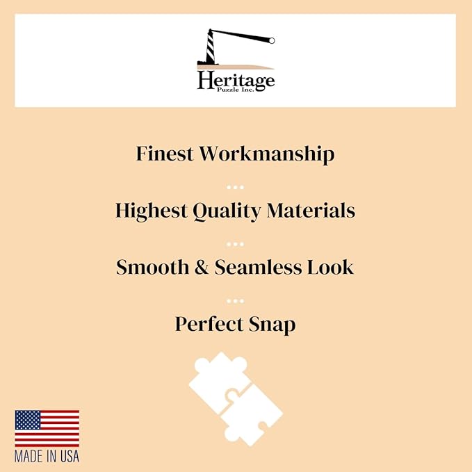 Heritage Puzzle Coastal Sunrise Beach Ocean Jigsaw Puzzle for Adults 1000 Pieces, Frameable 30" x 24" Relaxing Coastal Puzzles - Serene Scene on Sandy Shore by Peter Doran - Made in U.S.A.