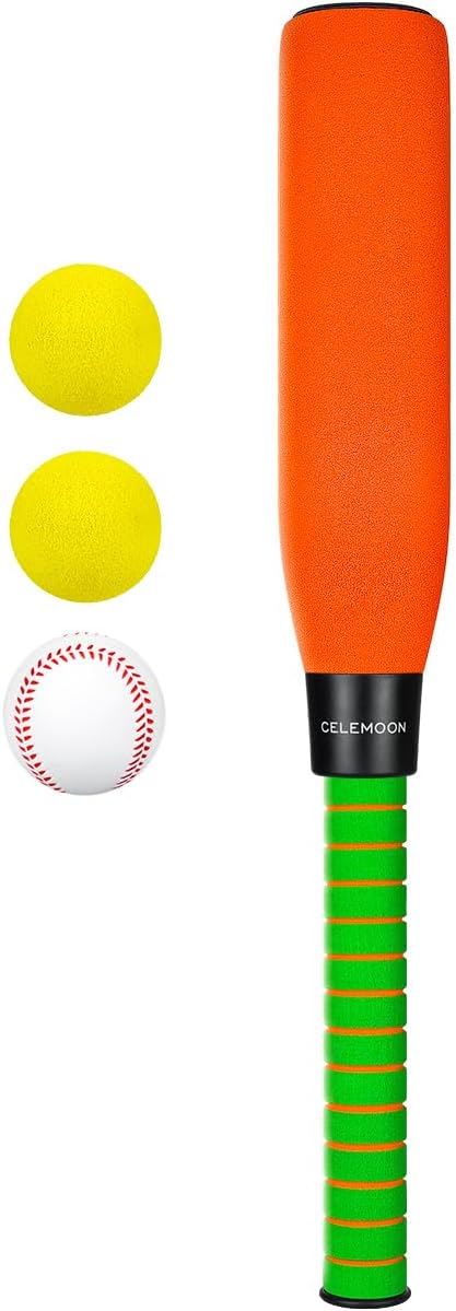 CeleMoon 22 Inch Soft Foam Kids Baseball Bat Set with Balls | Gift Toys for Children Toddlers Boys Girls Age 3-5-8 Outdoor Indoor Sport T Ball Game Playing