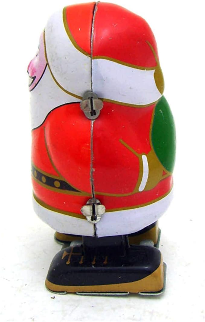 Charmgle Wind-Up Tin Toy Santa, Retro Walking Robot Adult Collection Clockwork Toy, Xmas Party Favor Toys Home Store Stage Decoration