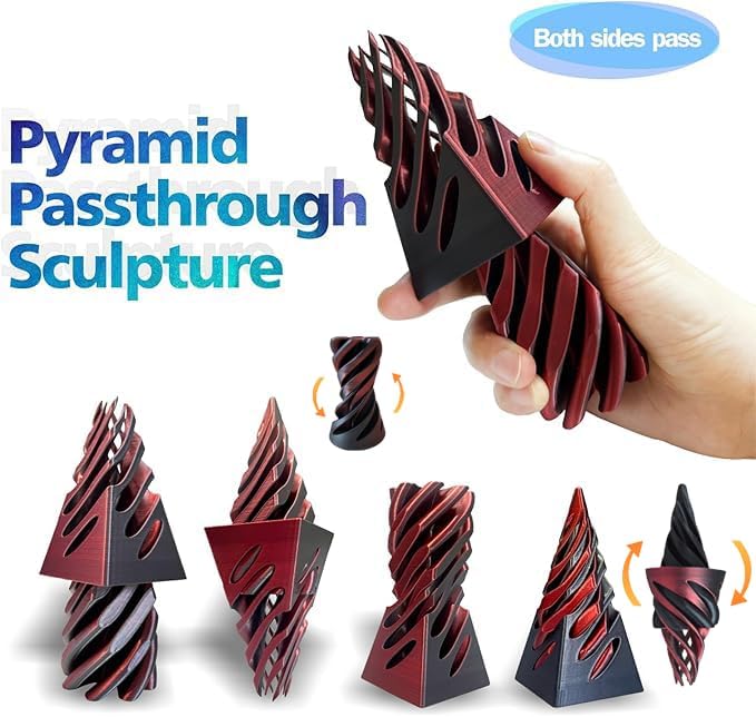 3 Packs Impossible Cone,Spiral Cone Fidget Toy,Impossible Cones passthrough Impossible Pyramid for Relaxing,Spiral Fidget Toy passthrough Impossible Cone,Birthday for Adults & Kids