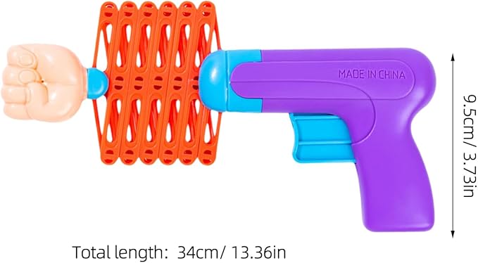 VOSAREA Retractable Fist Hand Prank Prop Plastic Spring Fist Shooter Extendable Arm Grabber Fists Reacher 4 Gestures Shooters Retractable Party Trick Prop for Halloween Chirstmas Party