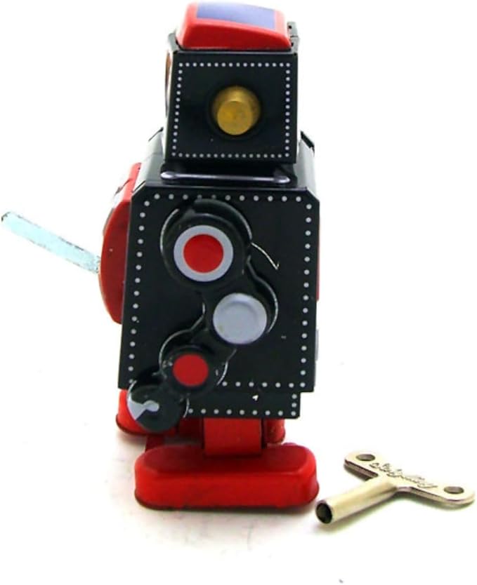 Charmgle Robot Fighter Tin Toy Wind-up Walking Robot Adult Collection Retro Toy Party Favor Gifts Home Decoration