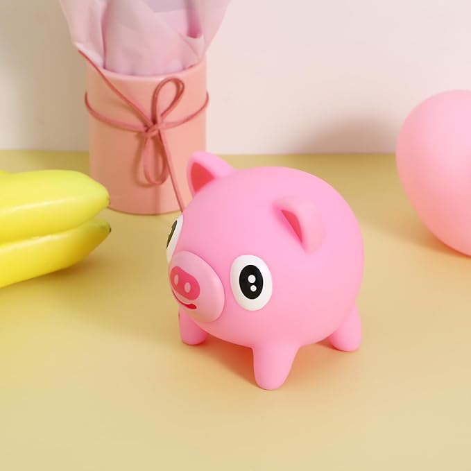 TOYANDONA Squeeze Toy for Kids - Pig Tongue Stick Out Animal Tongue Out Toy Squeeze Ball for Stress Relief Fun Kids Adults Birthday Party Favors Easter Basket Goodie Bag Stocking Stuffers, Pink