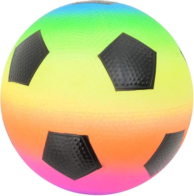 Rhode Island Novelty 9 Inch Rainbow Soccer Playground Ball, One per Order