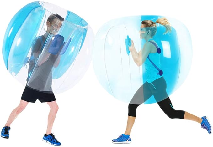 ZHUYNXIR 2 PC Sumo Ball for Adults, Bumper Bounce Balls for Kid, Inflatable Bounce Ball for Kids, Body Zorb Ball for Kids Outdoor Team Gaming Play (48 in,Blue+Red)