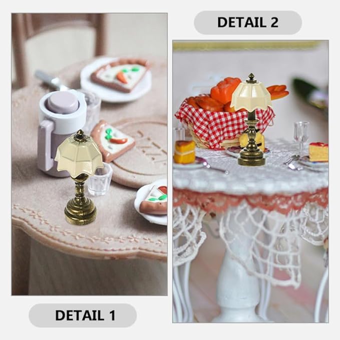 Toddmomy 3pcs Miniature Table Lamp Dollhouse Lights Doll House for House Decor for Craft and Photo Props