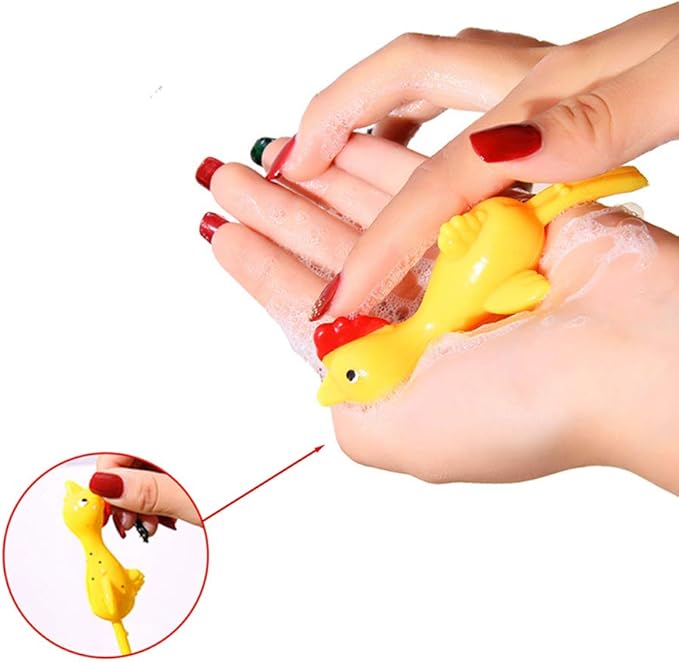 CCINEE 24 PCS Slingshot Chicken Rubber Flickin Chicken Game for Kids Party Favor Gifts