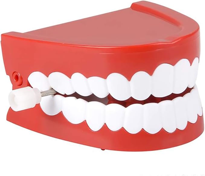 The Dreidel Company Wind Up Teeth Chomping & Chattering Teeth Toys for Kids Birthday Party Favors, Novelty and Gag Gifts, 2.5" Inches (2-Pack)