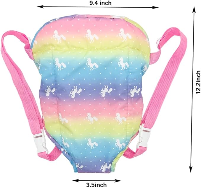 Doll Accessories Baby Doll Carrier Toys Baby Dolls Backpack for 12-18 Inch American OG Doll (Rainbow)