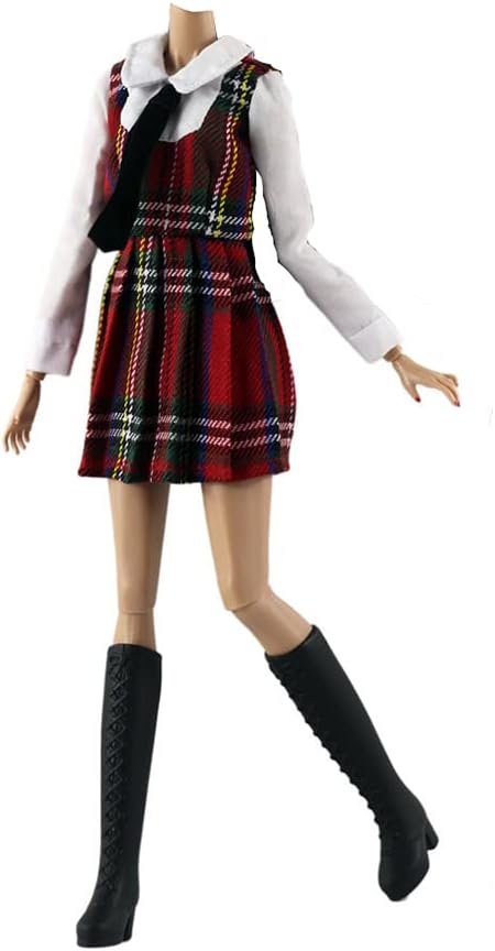 Doll Clothes, 5 Sets Outfits Spring Dresses Pants Windbreaker Hat for 11.5 inch Dolls Accessories Random Style (C)
