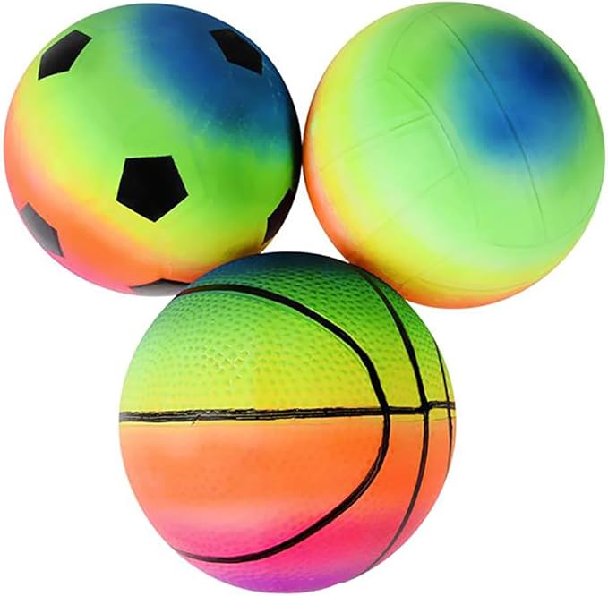 The Dreidel Company Rainbow Sports Vinyl Ball 6"