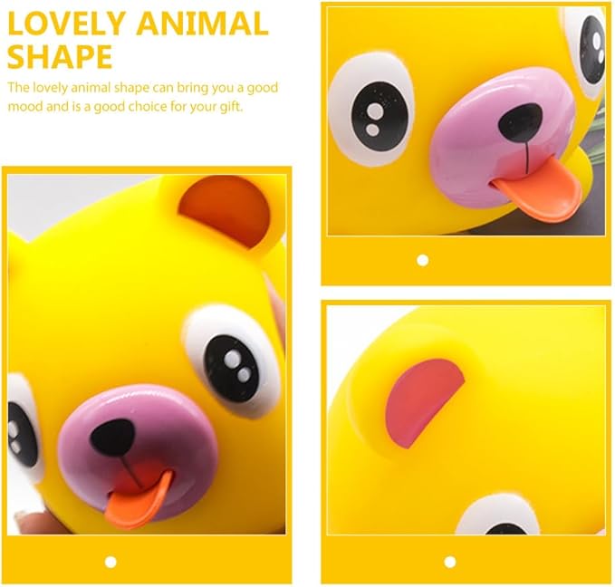 TOYANDONA Squeeze Toy for Kids - Bear Tongue Stick Out Animal Tongue Out Toy Squeeze Ball for Stress Relief Fun Kids Adults Birthday Party Favors Easter Basket Goodie Bag Stocking Stuffers, Yellow