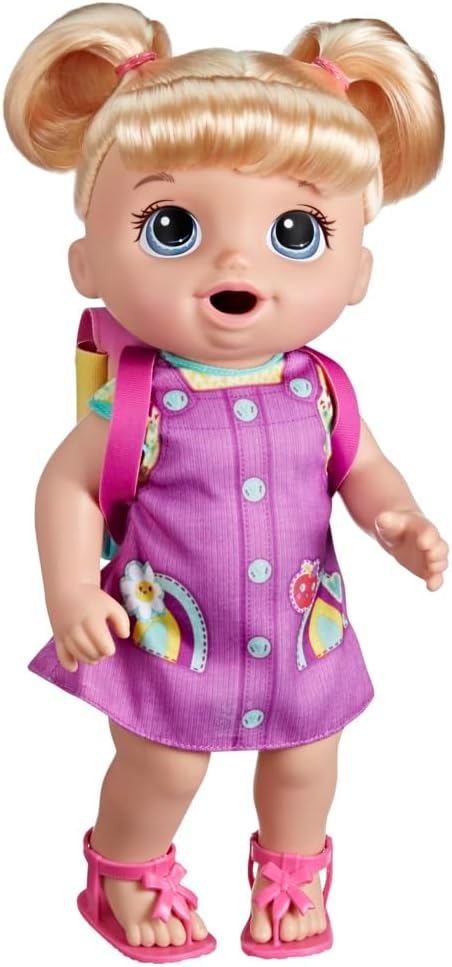 Baby Alive Time for School Baby Doll Set, 12 Inch, Back to School Toys for Girls & Boys, Blonde Hair, Preschool Gifts for Kids, Ages 3+ (Amazon Exclusive)