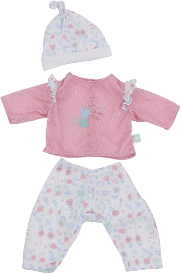 JC Toys | Berenguer Boutique | La Baby Doll Outfit | 3 Piece Pink and White Onesie|Washable| Ages 2+ | Fits Dolls 14"- 18"