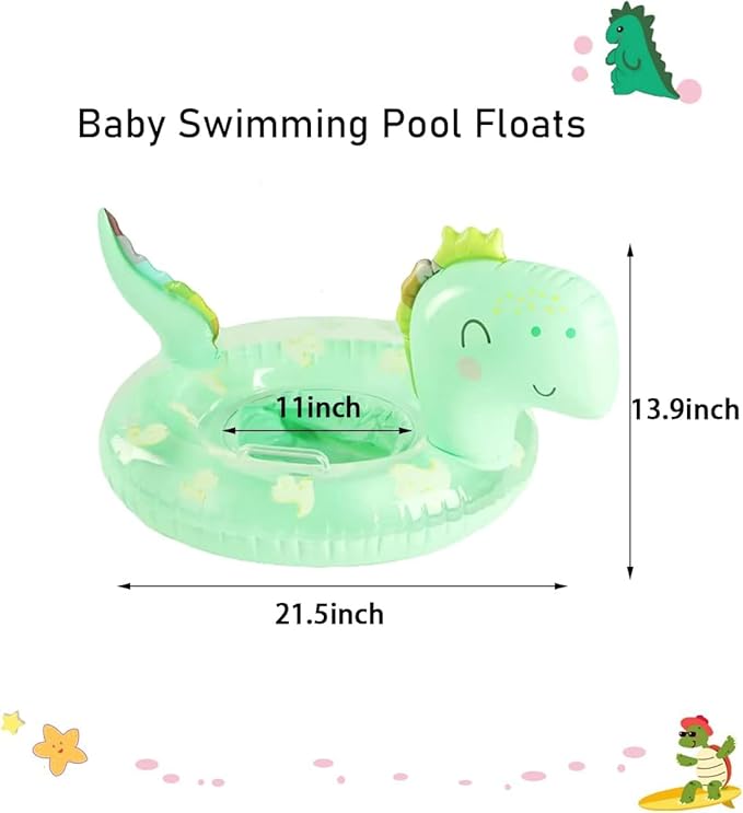 New Baby Swimming Pool Floats for Toddler Kids 8-48 Months Under 44lb, Inflatable Swim Ring Water Raft with Seat for Summer Beach Outdoor Children Infant Bath Toys