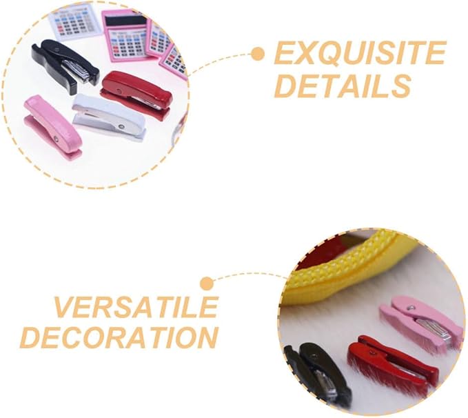 Toddmomy 4pcs Miniature Dollhouse Stapler Realistic Mini Desk Accessories for Dollhouse Office Scenes
