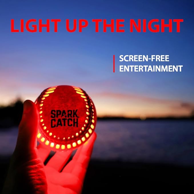 SPARK CATCH Light Up Baseball, Glow in The Dark Baseball, Sports Gear Accessories Gifts for Boys 8 9 10 11 12 13 14 15 Years Old, Kids Teens All Ages Gift Ideas