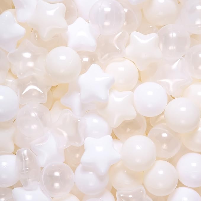 Realhaha Ball Pit Balls 50 100 200 500, Star Shapes for Babies Kids Playpen Plastic Balls for Babies Ball Pool Puppy Playballs