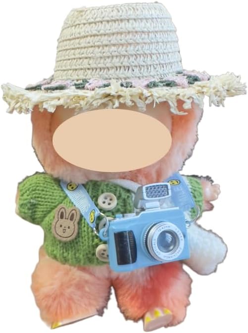 4 PCS Doll Hat Accessories for labubu Decoration,Handcrafted Straw Hat Set Costume Accessories Easy to Wear(Hat-2)