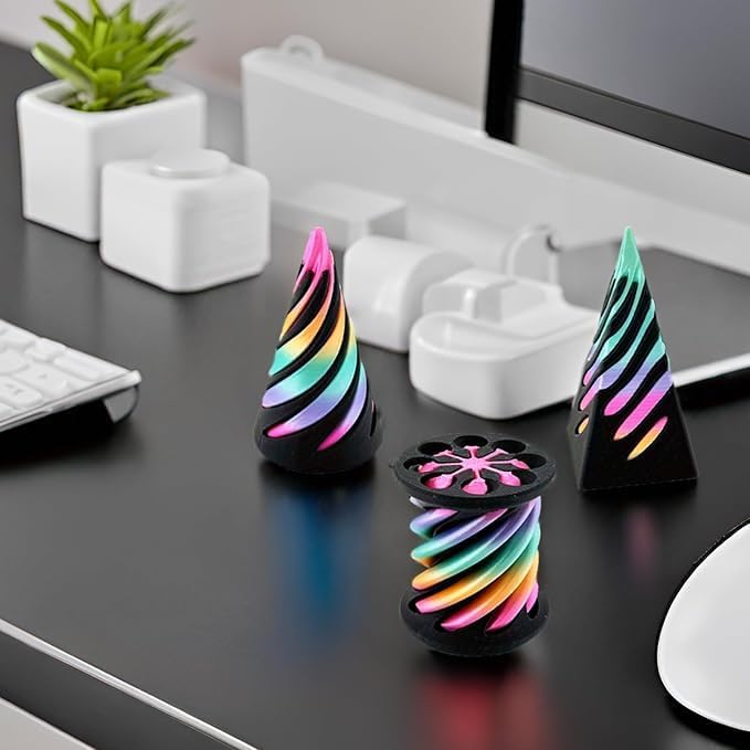 Christmas Stocking Stuffer 4 Packs Impossible Cone,Impossible Cones passthrough Impossible Pyramid for Relaxing,Spiral Fidget Toy passthrough Impossible Cone,Birthday for Adults & Kids