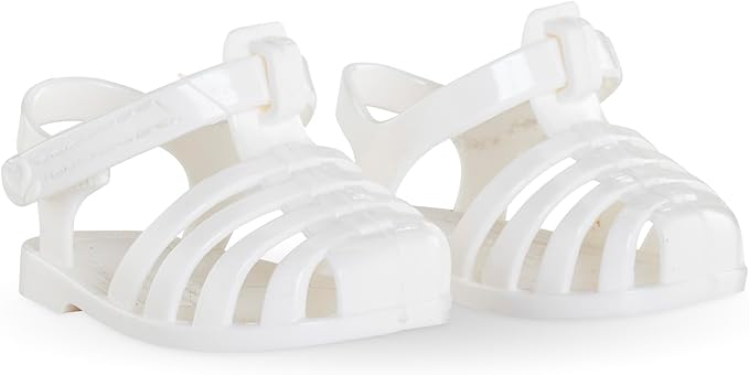 Corolle White Sandals Baby Doll Outfit Accessory - Mon Grand Poupon Clothes and Accessories fit 14" Dolls, for Kids Ages 3 Years and up