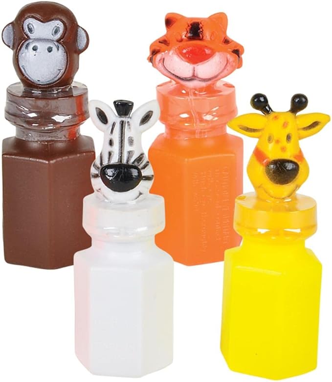 Rhode Island Novelty 0.6oz Zoo Animal Bubble Bottles, Two Dozen Bottles