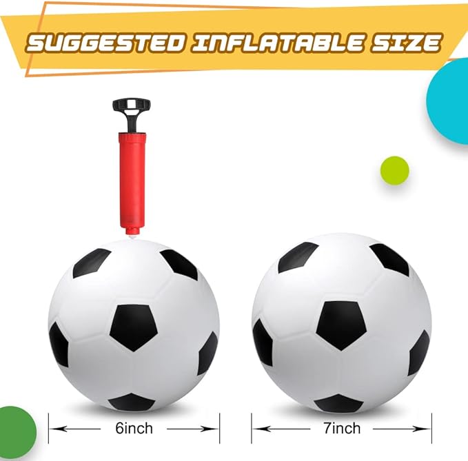 6 Inch Mini Soccer Balls for Kids Toddler, Small Soccer for Mini Goal Hoop, KickBall Soft Footballs Sport Game for Indoor Outdoor Playground Beach, Pool Ball with Pump For Inflatables Float - 6PCS