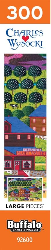 Buffalo Games – Plum Valley - Charles Wysocki - 300 Oversized Piece Jigsaw Puzzle  Larger Shapes - Great for Adults, Seniors, Family, Kids, Easy to Grip
