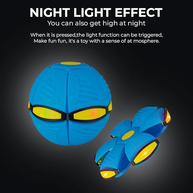 M&S STORES LLC Magic Meta Ball, Magic Bouncing Ball with 6 Light, Children's Bouncing Balls,Dual Form Freely Switchable, Parent-Child Interaction Suitable for Indoor & Outdoor Use (Blue)