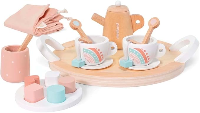 Miniland Doll Wooden Tea Set - Quality, ECO, Imaginative