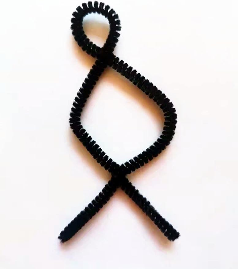 Black Pipe Cleaners 200 Pieces Chenille Stems for DIY Art Decorations Creative Craft (6 mm x 12 Inch)