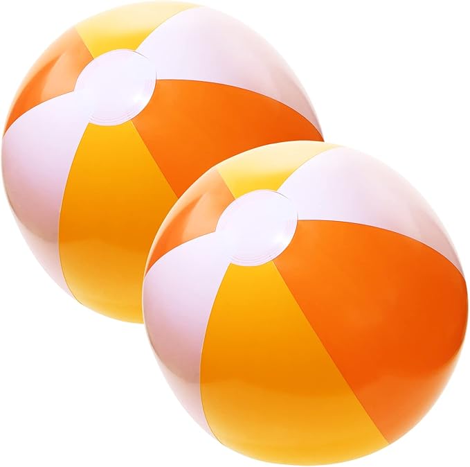 PENTA ANGEL Beach Balls 2PCS 12 Inch Inflatable/Blow Up Classic Rainbow Color Summer Swimming Pool Party Favors Water Toy Beachball for Women Men Adults Playing