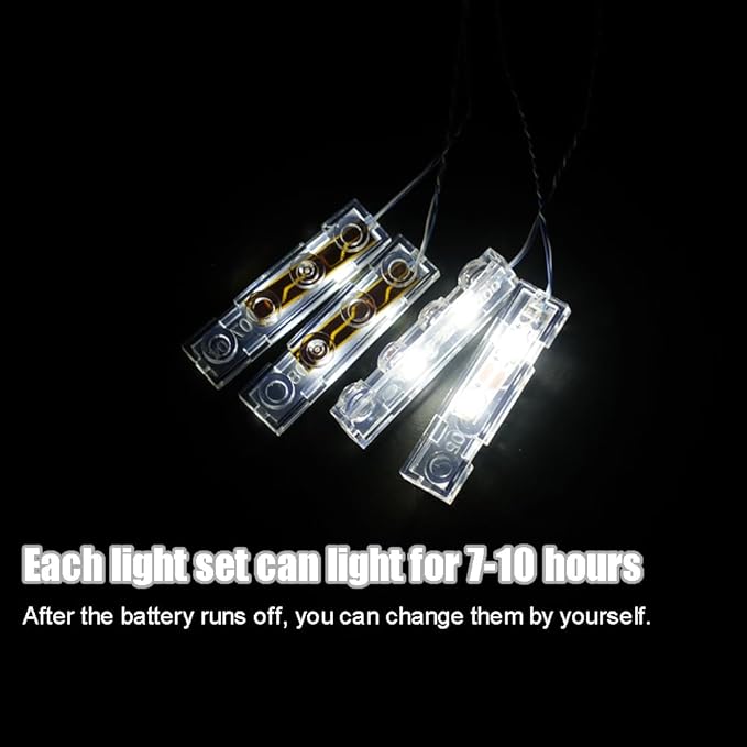Light Up Bricks, 2 Sets 1X4 LED Lighting Kit, Classic DIY Lights Accessories Compatible with Major Brands