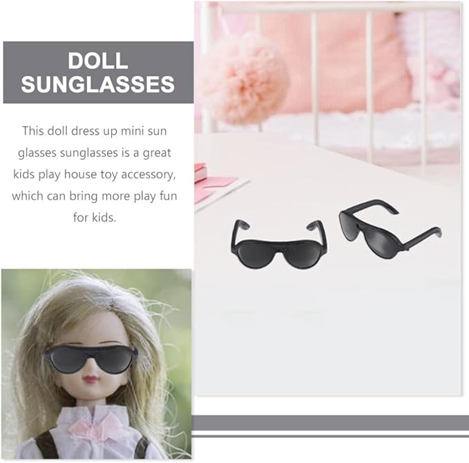 TOYANDONA 60pcs Doll Sunglasses, 4 Colors Glasses Doll Eyeglasses Miniature Sunglasses Mini Glasses for House Crafts Costume Accessories