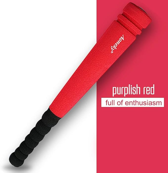 Aoneky 16.5 Inch Mini Foam Baseball Bat for Toddlers 1-3 Years Old, Soft Lightweight T-Ball Bat Toy for Kids, Indoor Outdoor Safe Play, Beginner First Bat, Red
