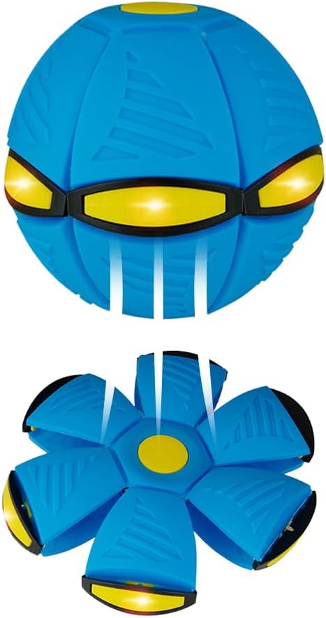 M&S STORES LLC Magic Meta Ball, Magic Bouncing Ball with 6 Light, Children's Bouncing Balls,Dual Form Freely Switchable, Parent-Child Interaction Suitable for Indoor & Outdoor Use (Blue)