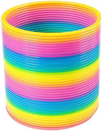 The Dreidel Company Jumbo Rainbow Plastic Coil Spring, Party Favor for Kids, Individually Wrapped, 7" (175mm) Spring (Single)