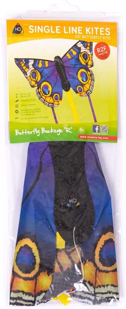 HQ Kites R Butterfly Kite 20 Inch Single Line Kite with Tail
