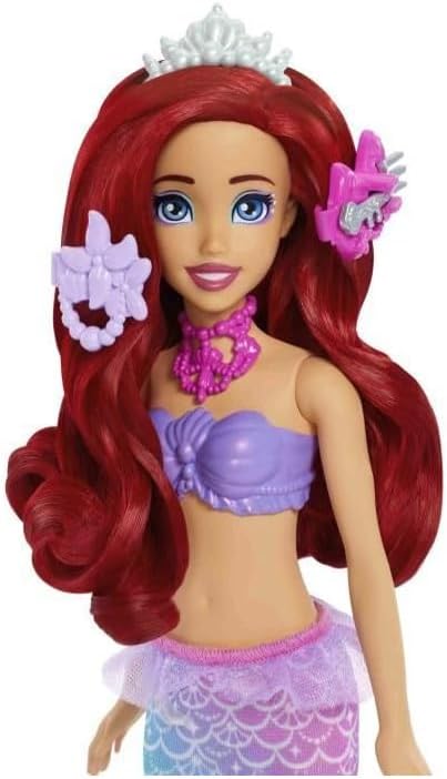 Mattel Disney Princess Toys, Ariel Vanity Pop Mermaid Fashion Doll with Removable Tail & Vanity with 5 Repeatable Pop-Up Surprises & 5 Accessories
