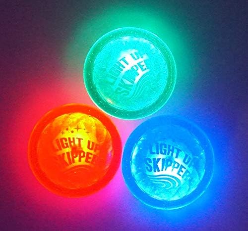 JA-RU Light Up Water Skipper Disc (3 Discs) – Water Skipping Toy for Kids, Pool & Travel Beach Toys for Summer Outdoor Play, Party Favors & Easter Basket Stuffers – 862-3p