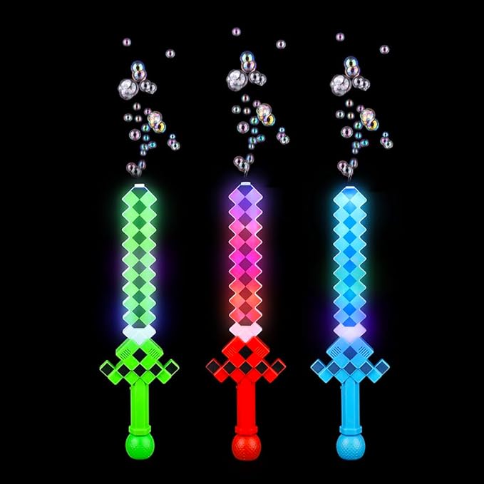 Rhode Island Novelty 20" Light-Up Pixel Bubble Sword, 1 Per Order, Style May Vary