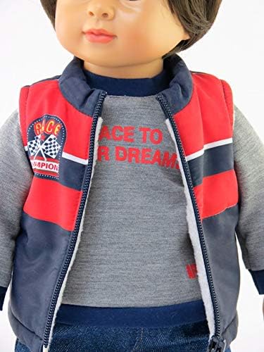 American Fashion World Boy’s 'Race to Your Dreams' 3 Piece Vest and Pants Set for 18-Inch Dolls | Premium Quality & Trendy Design | Dolls Clothes | Outfit Fashions for Dolls for Popular Brands