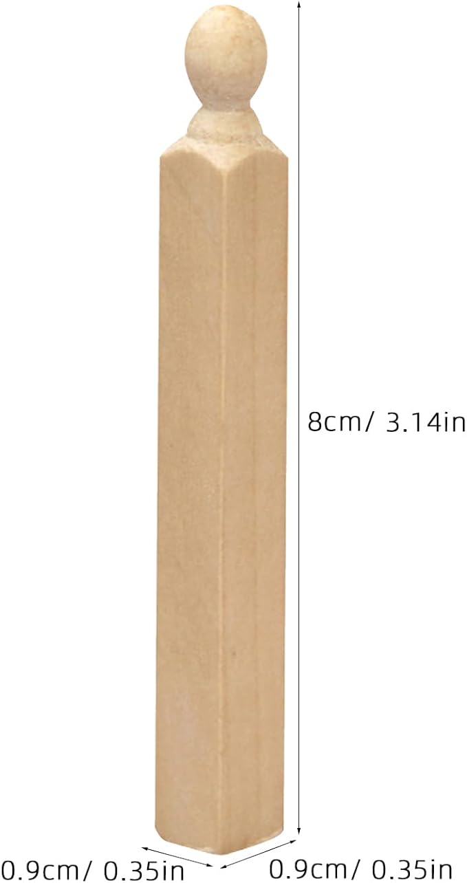 Totority 4Pcs Miniature Dollhouse Newel Posts Wood Pillars 3.14In DIY Accessories for 1 12 Scale Doll House Stairs Porch Furniture Decoration