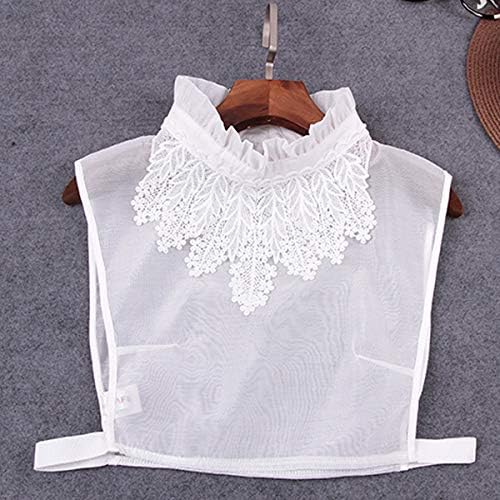 Shinywear Ruffles Turtle Neck False Shirt Collar Lace Crystal Pearls Decorative Dicky Choker Detachable Doll Lapel Blouse