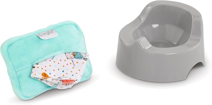 Baby Doll Potty Training Set - Corolle Baby Doll Accessory - Potty Toys Toilet with Wipes for 12" Dolls