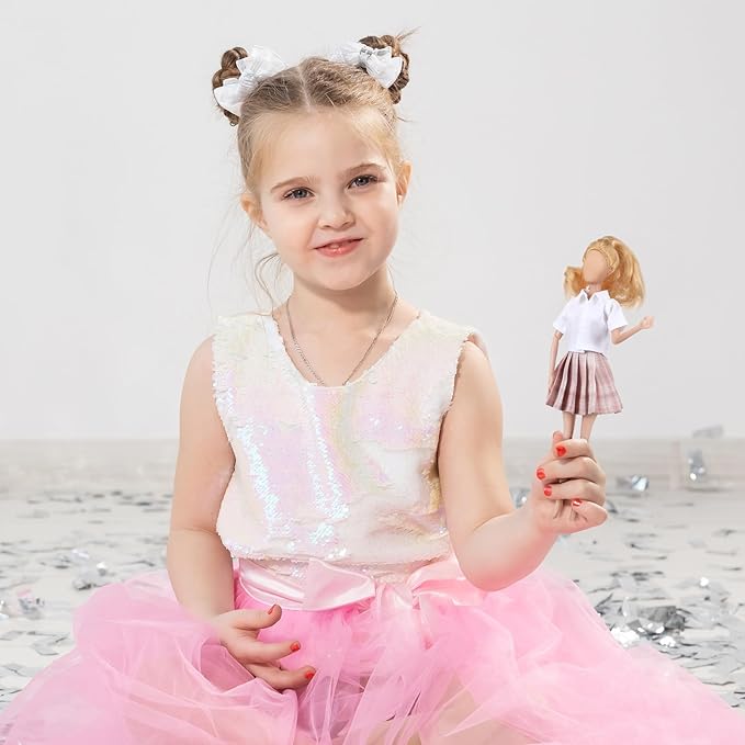 Bencailor 8 Pieces Doll Clothes for 11.8 Inch Doll Accessories Shirt Skirts Dress Outfit Clothing for Birthday Gift(Novel)