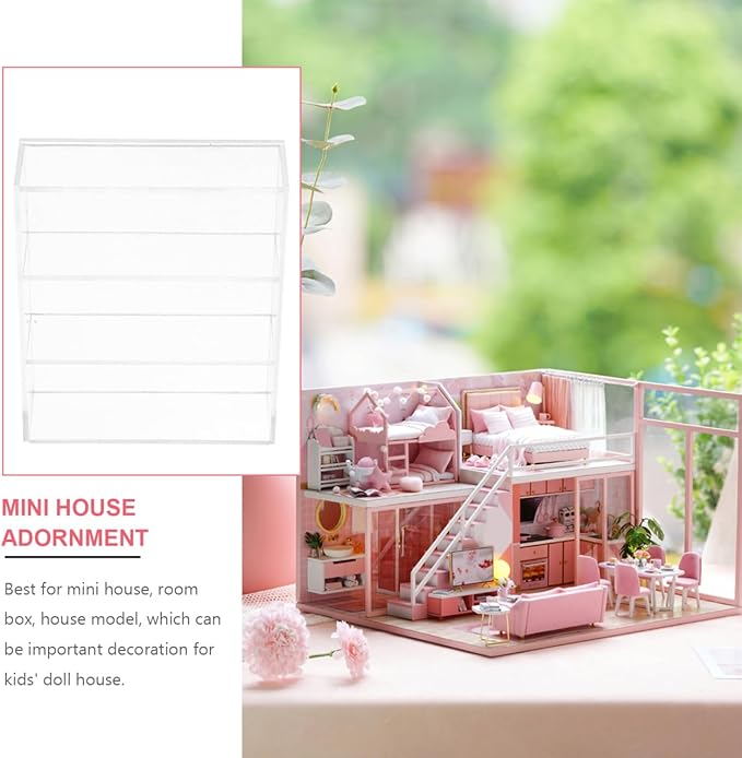 SEWACC Miniature Acrylic Furniture Miniature Storage Case Decorative Doll House Accessory