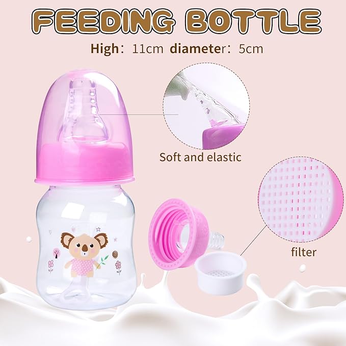 7 Pcs Baby Doll Clothes Accessories Set, 17-22 Inch Reborn Baby Dolls Clothes with Backpack Diaper Newborn Doll Outfit and Magnetic Pacifier&Fedding Bottle, Babies Pretend Play Stuffs